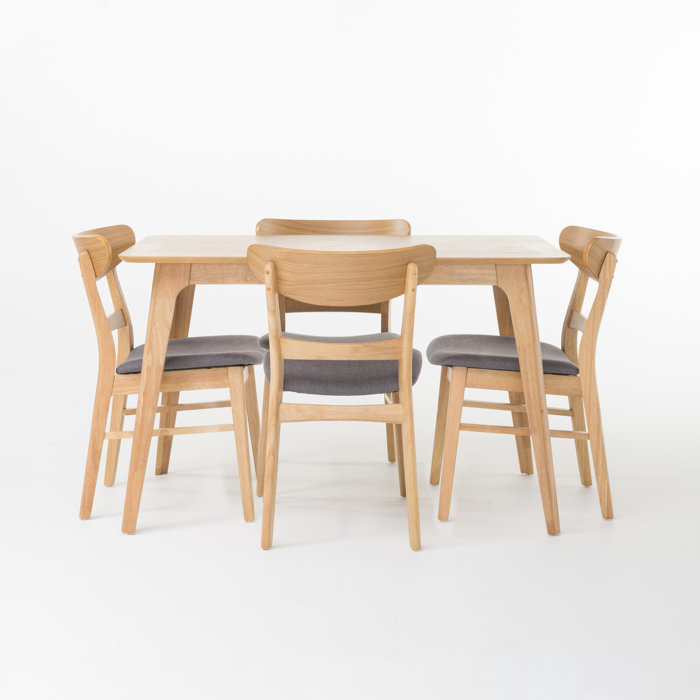 Yolanda 5 Piece Solid Wood Dining Set & Reviews AllModern
